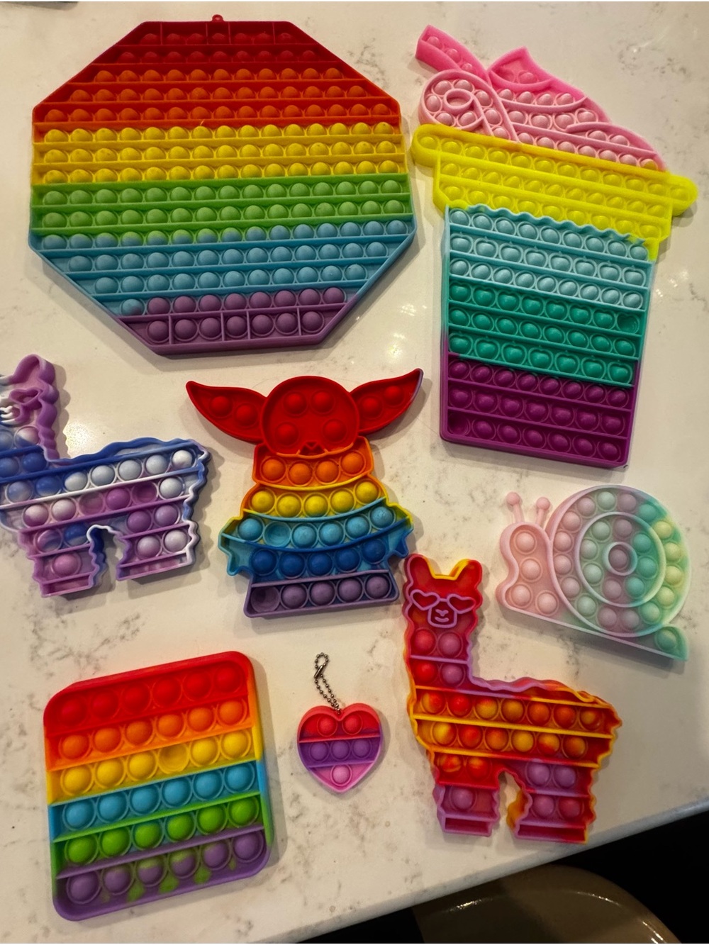 Rainbow Assorted Kids Pop-It Fidget Toy Set - Multicolor